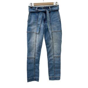 Kut From The Kloth Reese High-Rise Ankle Straight Leg Tie Belt Jeans Women Sz.00